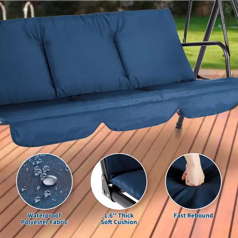 Fauteuil-balançoire de jardin avec auvent réglable, cadre en acier durable, pour jardin, arrière-cour, bord de piscine