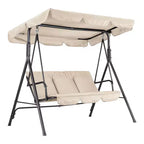 Fauteuil-balançoire de jardin avec auvent réglable, cadre en acier durable, pour jardin, arrière-cour, bord de piscine
