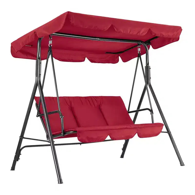 Fauteuil-balançoire de jardin avec auvent réglable, cadre en acier durable, pour jardin, arrière-cour, bord de piscine