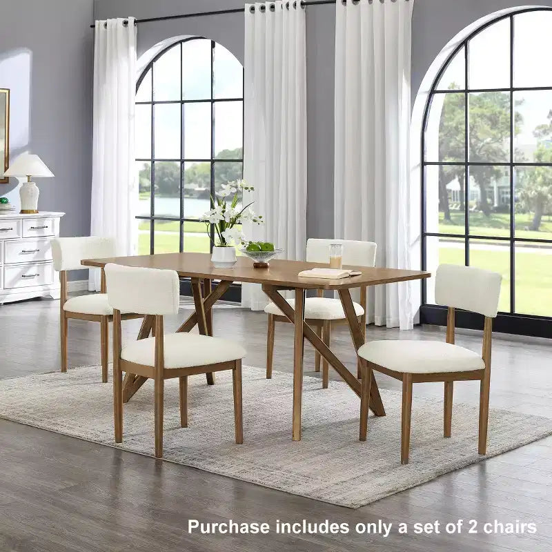 GDFStudio Solstice Boucle Upholstered Dining Chairs (Set of 2)