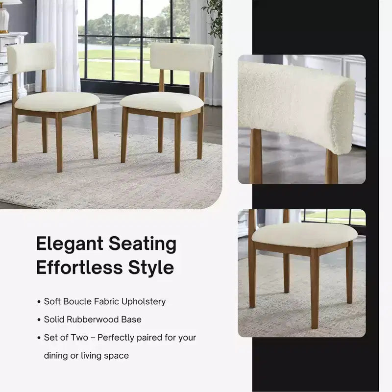 Chaises de salle à manger rembourrées GDFStudio Solstice Boucle (lot de 2)