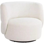 Studio 55D Fontana 36 Wide Off-White Nubby Fabric Occasional Swivel Chair