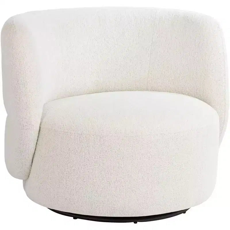 Studio 55D Fontana 36 Wide Off-White Nubby Fabric Occasional Swivel Chair