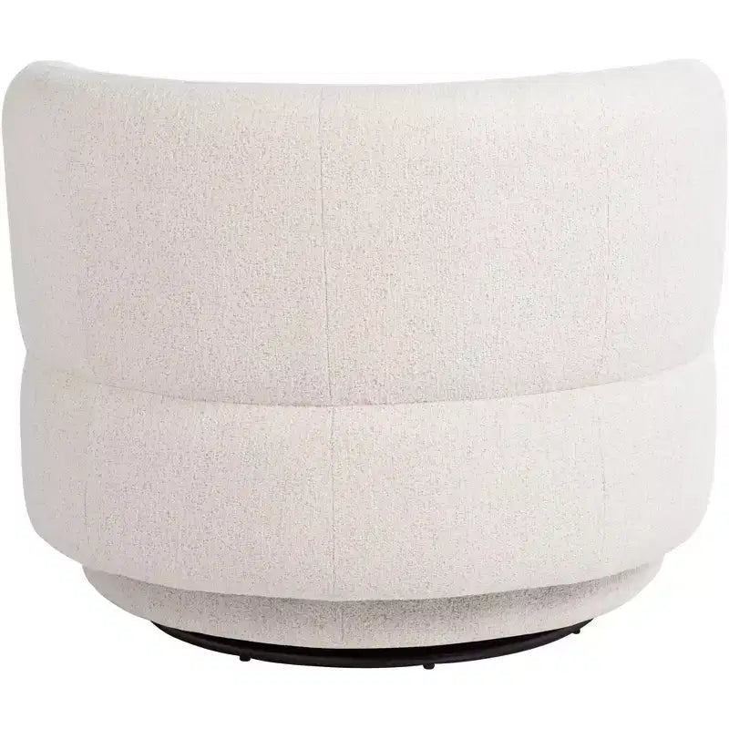 Studio 55D Fontana 36 Wide Off-White Nubby Fabric Occasional Swivel Chair