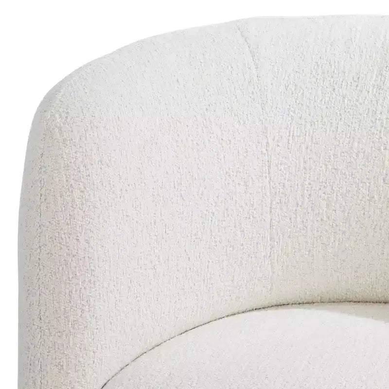 Studio 55D Fontana 36 Wide Off-White Nubby Fabric Occasional Swivel Chair