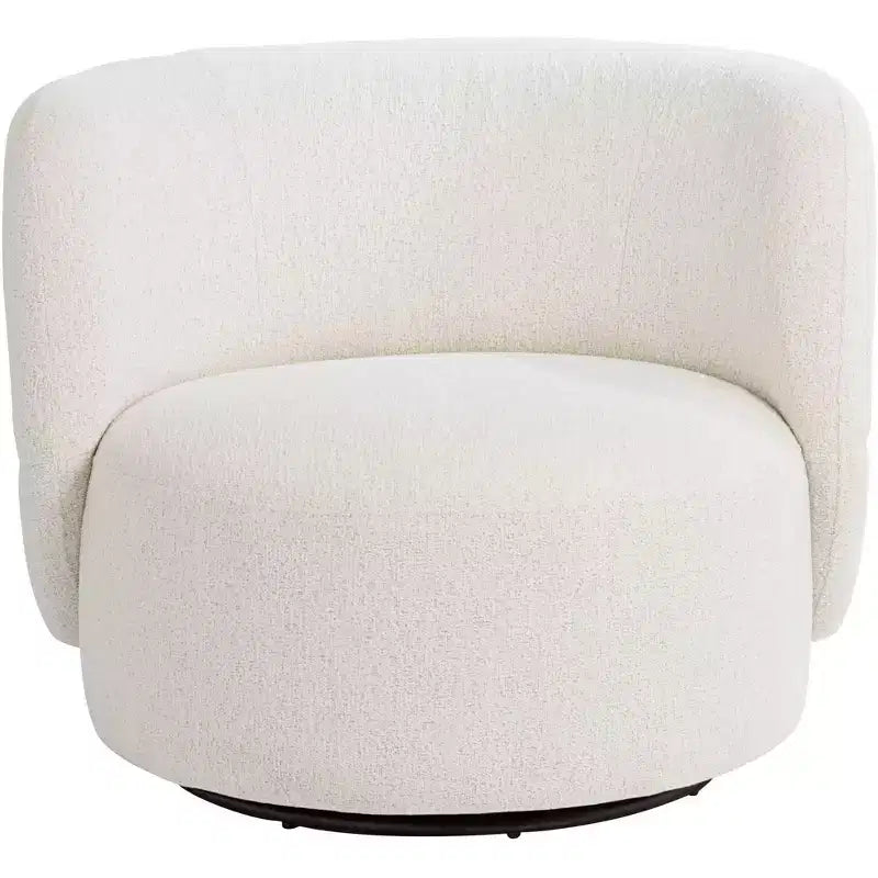 Studio 55D Fontana 36 Wide Off-White Nubby Fabric Occasional Swivel Chair