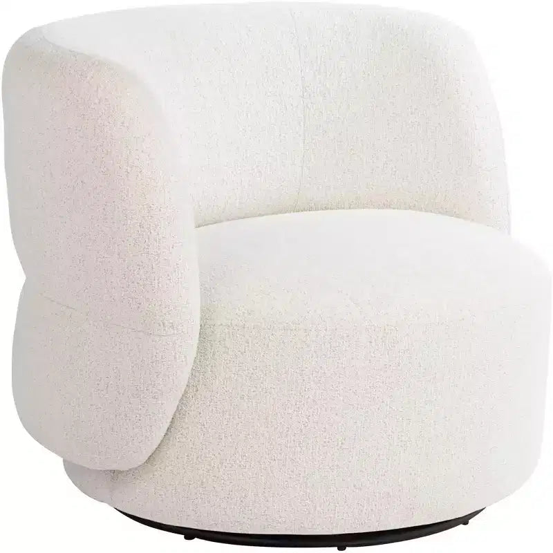 Studio 55D Fontana 36 Wide Off-White Nubby Fabric Occasional Swivel Chair