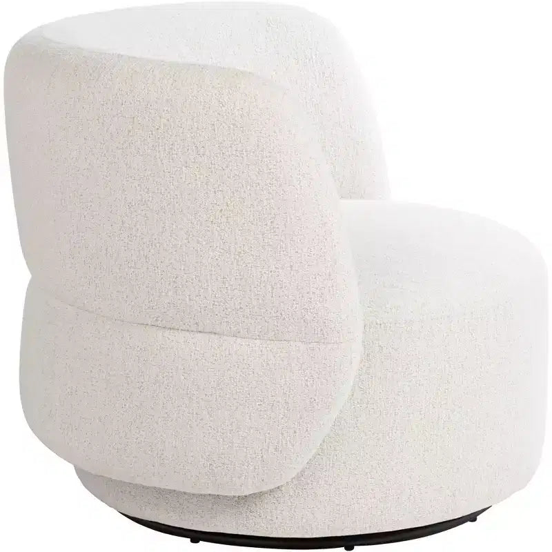 Studio 55D Fontana 36 Wide Off-White Nubby Fabric Occasional Swivel Chair