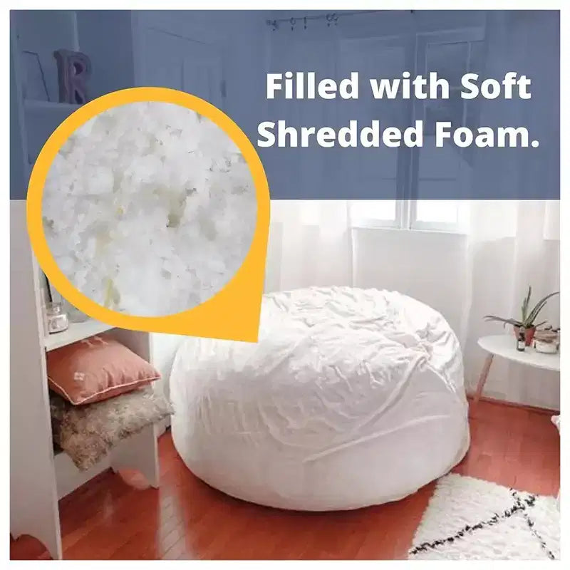 Ultimate Sack 6 ft Bean Bag Chair, Oversized Indoor Comfy Lounger, Cloud Fur