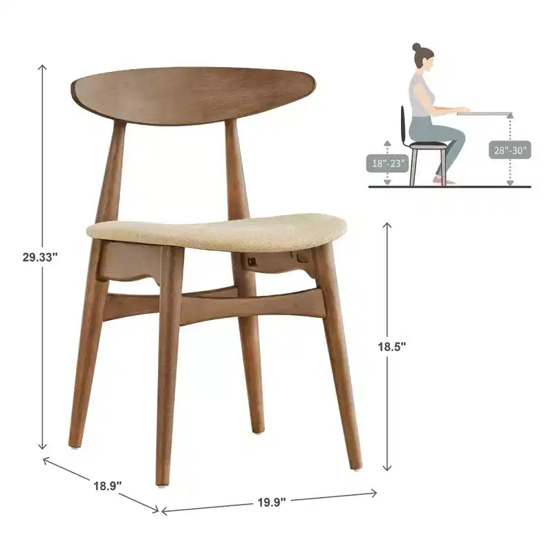 Cortland Mid-Century Modern Tapered Dining Chairs (Set of 2) - iNSPIREQ
