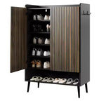 Shoe Cabinet, Shoe Storage Cabinet  6-Tier Large Organizer with Doors & Hooks, 2-Pack Brown Entryway Storage for Hallway, Living Room