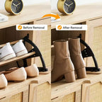 Meuble à chaussures Acekool avec deux tiroirs, organiseur à tiroirs basculants, étagère à chaussures étroite peu encombrante pour entrée ou chambre à coucher