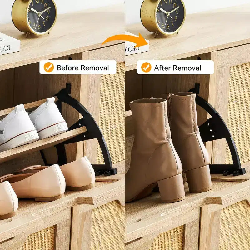Meuble à chaussures Acekool avec deux tiroirs, organiseur à tiroirs basculants, étagère à chaussures étroite peu encombrante pour entrée ou chambre à coucher