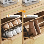 Meuble à chaussures Acekool avec deux tiroirs, organiseur à tiroirs basculants, étagère à chaussures étroite peu encombrante pour entrée ou chambre à coucher