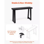 VEVOR 46 in Console Table, Modern Desk Behind the Couch, Wooden Rectangle Entrance Desk, Narrow Long Sofa Table Accent Stand for Hallway, Black