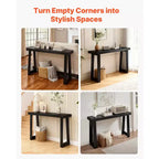 VEVOR 46 in Console Table, Modern Desk Behind the Couch, Wooden Rectangle Entrance Desk, Narrow Long Sofa Table Accent Stand for Hallway, Black