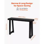 VEVOR 46 in Console Table, Modern Desk Behind the Couch, Wooden Rectangle Entrance Desk, Narrow Long Sofa Table Accent Stand for Hallway, Black