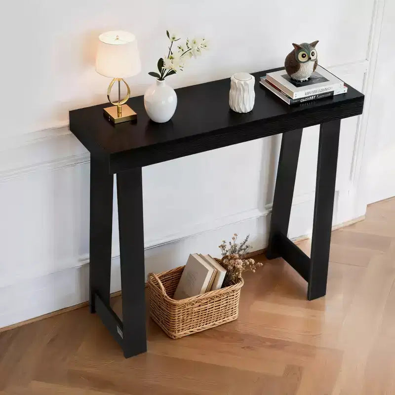 VEVOR Console de 36 pouces, bureau moderne derrière le canapé, table d'entrée rectangulaire en bois, table d'appoint étroite et longue pour canapé, idéale pour le couloir, noir