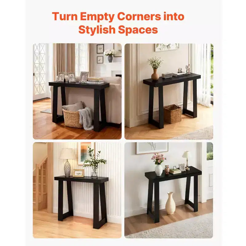 VEVOR Console de 36 pouces, bureau moderne derrière le canapé, table d'entrée rectangulaire en bois, table d'appoint étroite et longue pour canapé, idéale pour le couloir, noir