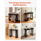VEVOR Console de 36 pouces, bureau moderne derrière le canapé, table d'entrée rectangulaire en bois, table d'appoint étroite et longue pour canapé, idéale pour le couloir, noir