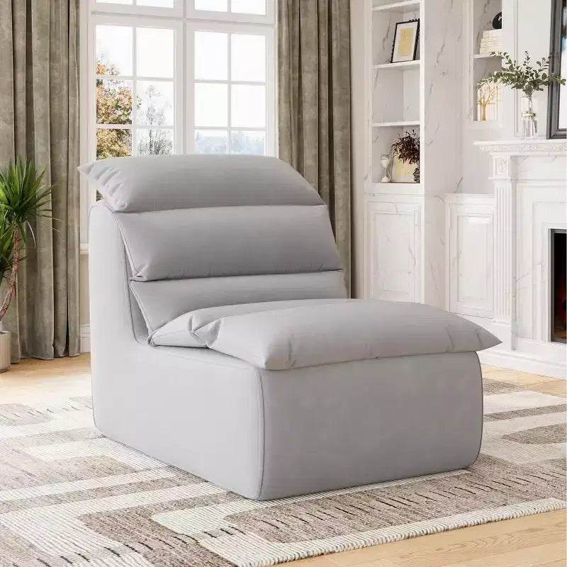 Ergonomic Bean Bag Chair, with Back Support, Non-Slip Base, Modern Single Sofa, for Living Room, Bedroom, Office