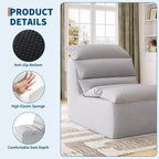 Ergonomic Bean Bag Chair, with Back Support, Non-Slip Base, Modern Single Sofa, for Living Room, Bedroom, Office