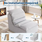 Ergonomic Bean Bag Chair, with Back Support, Non-Slip Base, Modern Single Sofa, for Living Room, Bedroom, Office