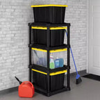 Organisateur de rangement Sterilite à 4 niveaux avec 4 bacs de rangement industriels de 102 litres