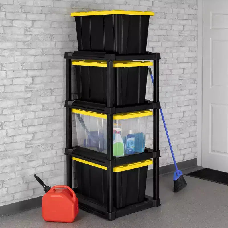 Organisateur de rangement Sterilite à 4 niveaux avec 4 bacs de rangement industriels de 102 litres