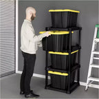 Organisateur de rangement Sterilite à 4 niveaux avec 4 bacs de rangement industriels de 102 litres