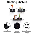 NAYSAYE Floating Shelves Wall Mounted Wood Storage with Invisible Brackets for Bathroom Bedroom Living Room Kitchen, Multicolor