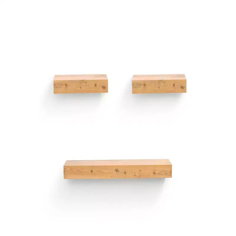 NAYSAYE Floating Shelves Wall Mounted Wood Storage with Invisible Brackets for Bathroom Bedroom Living Room Kitchen, Multicolor