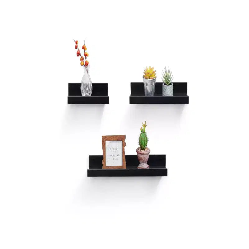 NAYSAYE Floating Shelves Wall Mounted Wood Storage with Invisible Brackets for Bathroom Bedroom Living Room Kitchen, Multicolor