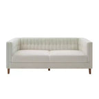 Christopher Knight Home Panadda Canapé moderne à 3 places en bois, revêtement chenille avec dossier capitonné cannelé