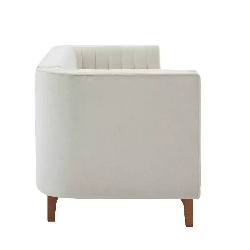 Christopher Knight Home Panadda Canapé moderne à 3 places en bois, revêtement chenille avec dossier capitonné cannelé