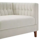 Christopher Knight Home Panadda Canapé moderne à 3 places en bois, revêtement chenille avec dossier capitonné cannelé