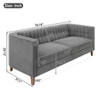 Christopher Knight Home Panadda Canapé moderne à 3 places en bois, revêtement chenille avec dossier capitonné cannelé
