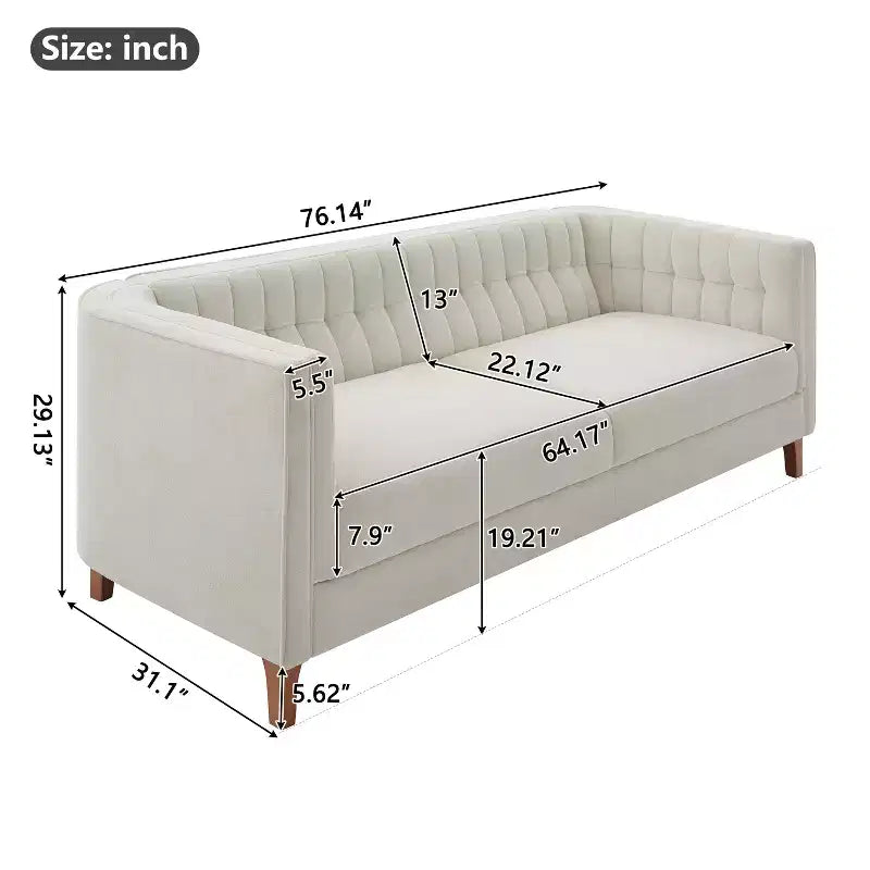 Christopher Knight Home Panadda Canapé moderne à 3 places en bois, revêtement chenille avec dossier capitonné cannelé