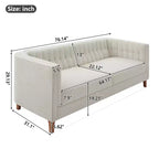 Christopher Knight Home Panadda Canapé moderne à 3 places en bois, revêtement chenille avec dossier capitonné cannelé