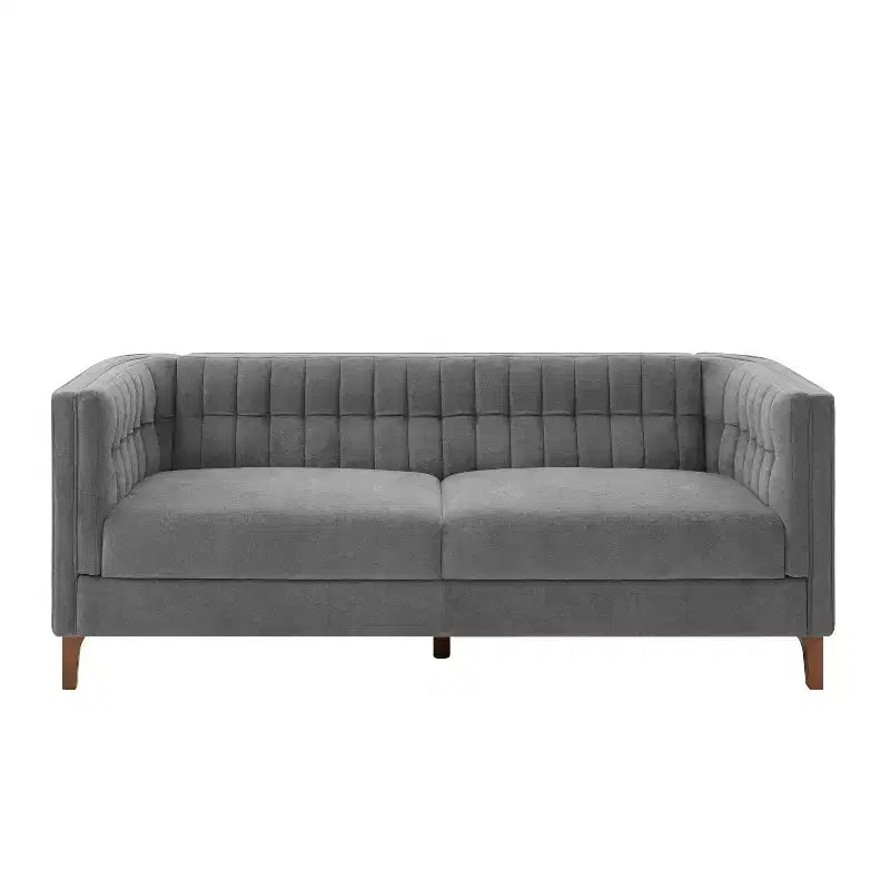 Christopher Knight Home Panadda Canapé moderne à 3 places en bois, revêtement chenille avec dossier capitonné cannelé