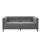 Christopher Knight Home Panadda Canapé moderne à 3 places en bois, revêtement chenille avec dossier capitonné cannelé