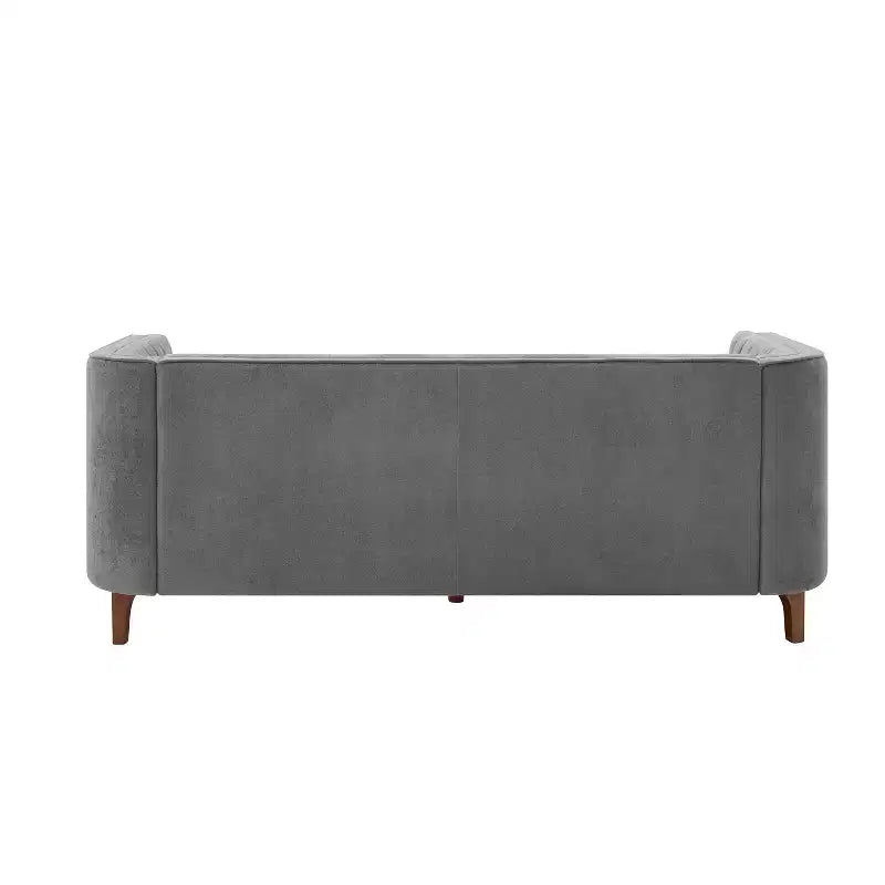 Christopher Knight Home Panadda Canapé moderne à 3 places en bois, revêtement chenille avec dossier capitonné cannelé