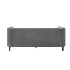 Christopher Knight Home Panadda Canapé moderne à 3 places en bois, revêtement chenille avec dossier capitonné cannelé