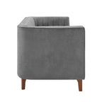 Christopher Knight Home Panadda Canapé moderne à 3 places en bois, revêtement chenille avec dossier capitonné cannelé