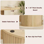 47 Round Dining Table for 4, Kitchen Dinner Table with 2-Tier Storage Shelf and Sliding Wood Door for Dining Room or Living Room