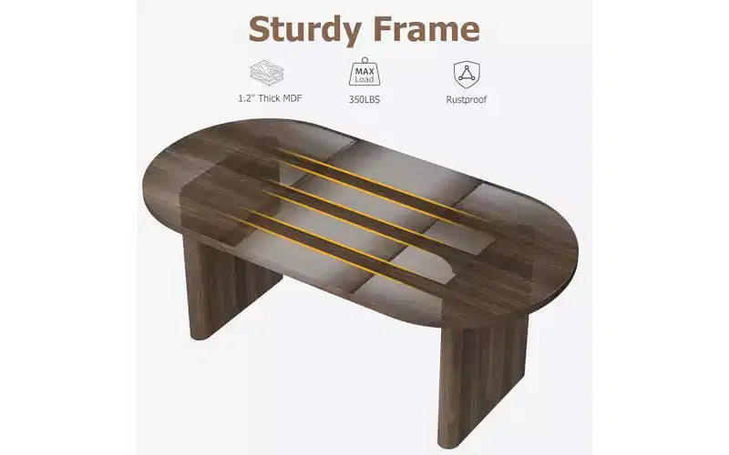 63 Oval Dining Table for 6-8 People, Modern Farmhouse Wood Table, Water-Resistant Rustic Oak Finish for Dining Room