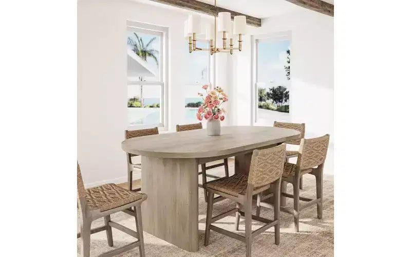 63 Oval Dining Table for 6-8 People, Modern Farmhouse Wood Table, Water-Resistant Rustic Oak Finish for Dining Room