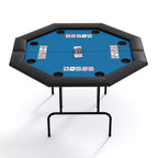 Collapsible Octagon Poker Table for 8 Players Water-Resistant Cushioned Rails, 8 Built-in Cup Holders, Sturdy Metal Legs, Easy Assembly