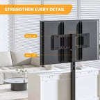 Meuble TV avec support réglable pour téléviseurs de 32 à 80 pouces, 4 tiroirs de rangement, table de console multimédia en bois