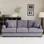 86 Leather/Corduroy Sofa, Modern Deep Seat Couch with 2 Throw Pillows, Upholstered Cushion & Removable Cover for Small Space, Apartment&Living Room